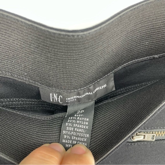 INC Velvet panel Accent Tuxedo Leggings Sz 2P black - Picture 9 of 11